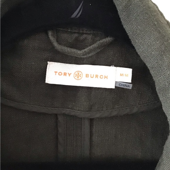 Tory Burch Green Utility Jacket with Hidden Zipper - Picture 3 of 12